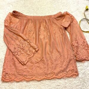 Arizona Over the Shoulder Lace Blouse